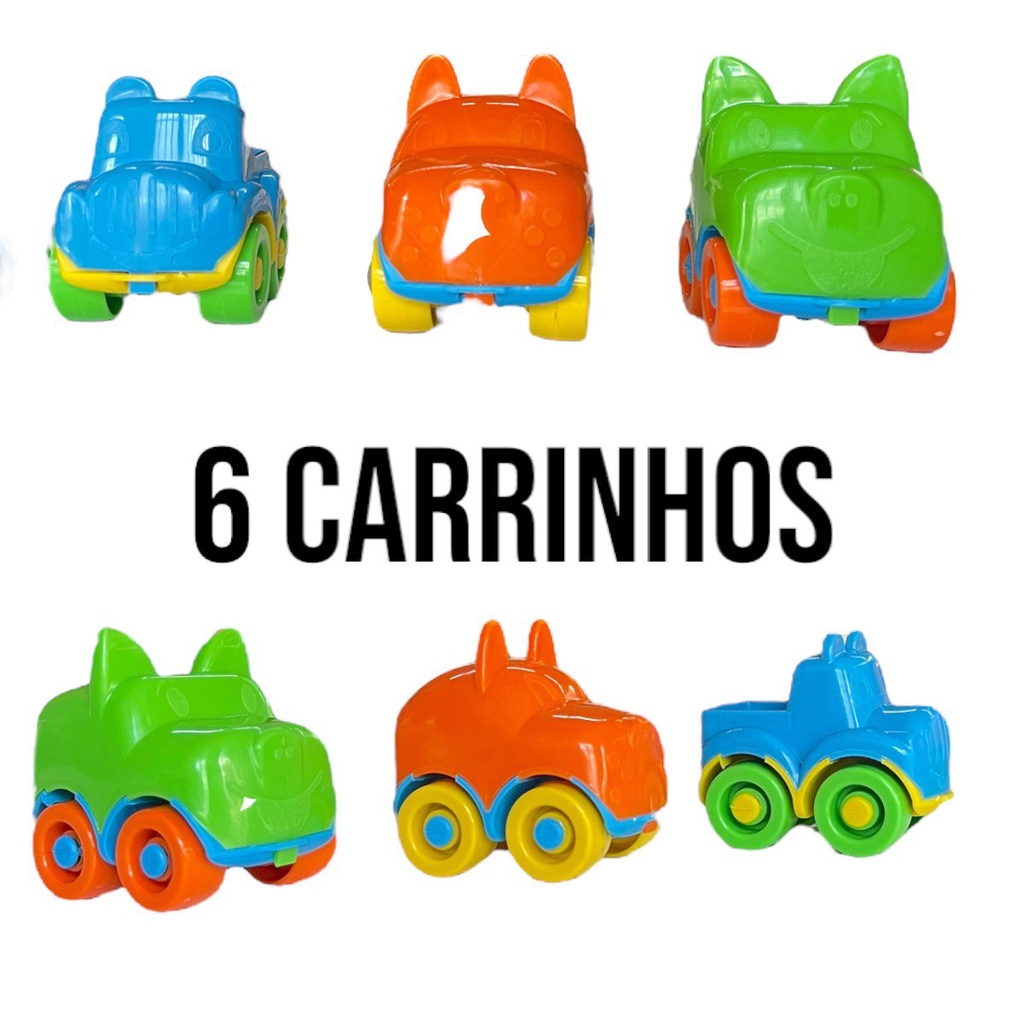 Pista De Carrinhos Infantil Pista Baby Animal + 6 Carrinhos