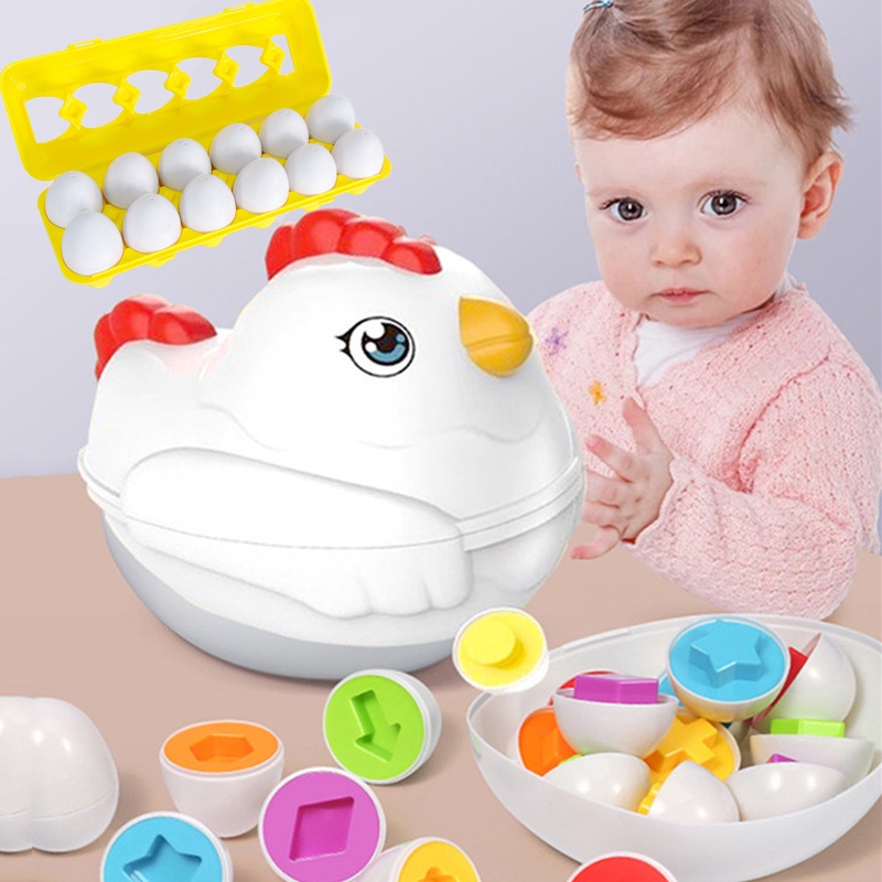 Bebê Montessori brinquedo sensorial crianças educativo jogos de ovo de Páscoa forma de correspondência Sorters brinquedos