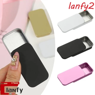 LANFY Mini Caixa De Sabonete Para Sobrancelhas Retangular De Metal Vazio Armazenamento De Latas Sólidas Doces