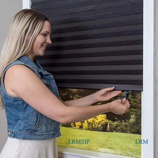LRM 90 * 180cm Cortinas Auto-Adesivas De Persianas Pregueadas Para Proteger As De Sol Meia Cortina Preta Casa