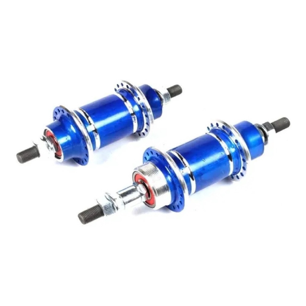 Par de Cubo Roletado Alumínio 36f Scorpion para Bicicleta Mtb Completo AZUL