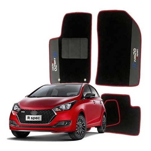 Tapete Hb20 Hatch 2016 A 2019 Rspec Carpete Bordas Vermelhas