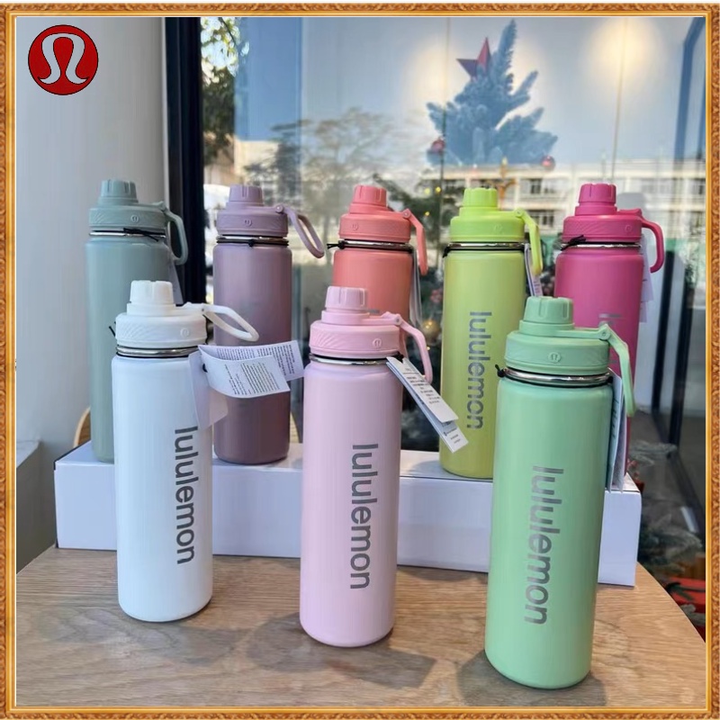 Lululemon 710ML Garrafa De Água Esportiva Para Uso Externo Térmica Portátil  De Aço Inoxidável Fosco De Grande Capacidade