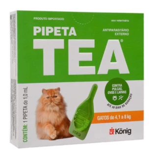 Anti Pulgas Pipeta TEA Gatos 4,1 a 8kg 1ml 30 dias duração em Oferta na Shopee