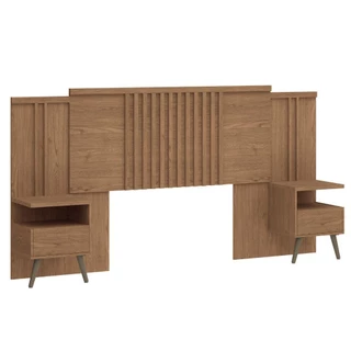 Cabeceira Box Castro 7226A Flora Com 2 Mesas De Apoio Com Regulagem Para 138cm e 158cm