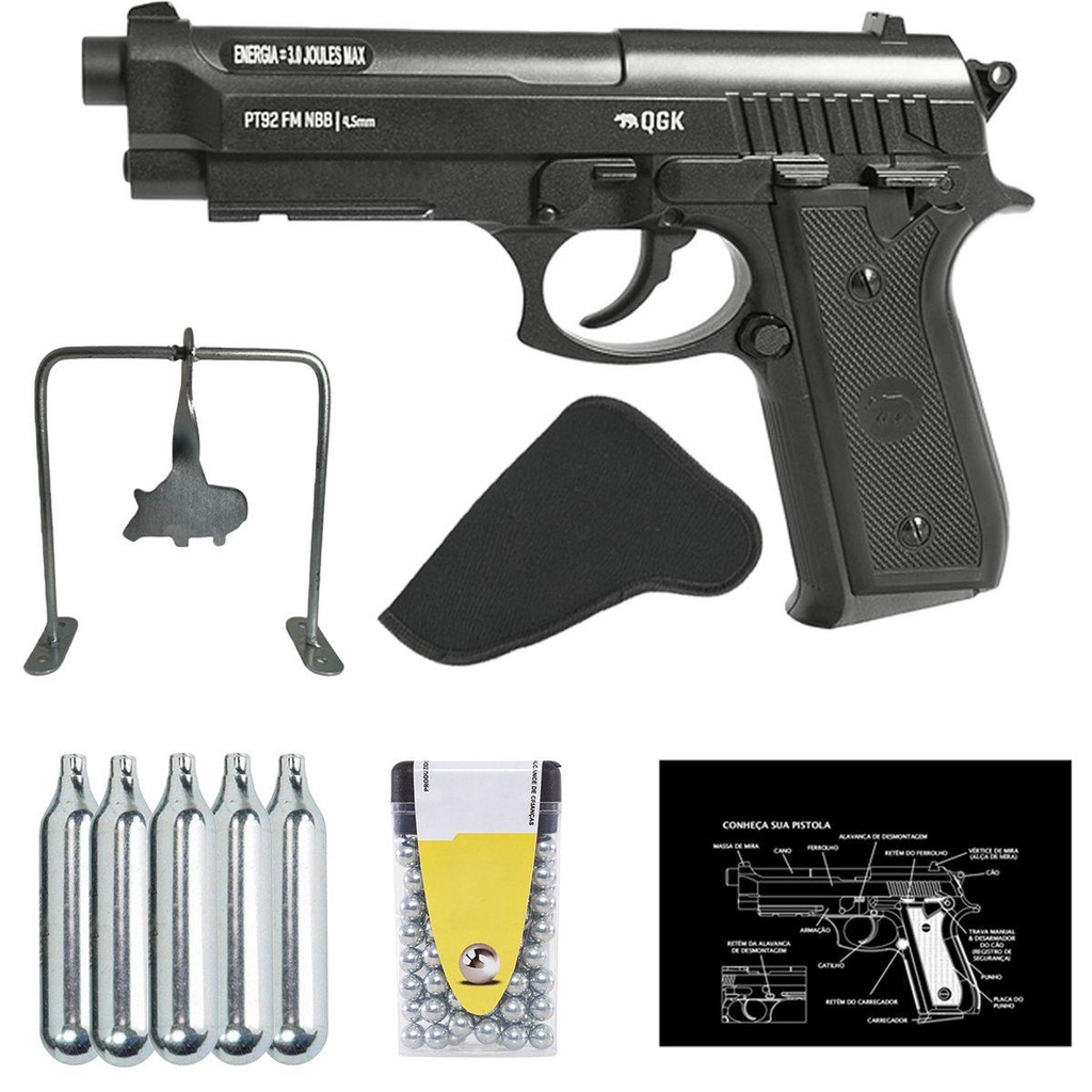 Pistola Airsoft Colt 1911 Spring - Plástico - Toy - Calibre 6,0mm