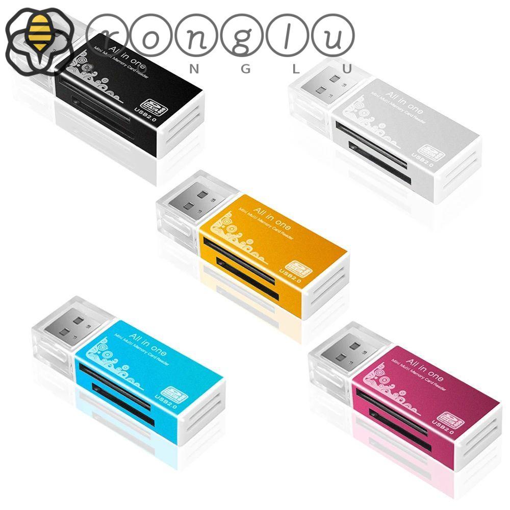 RONGLU Para TF/SD/M2/MS 4 Em 1 Suprimentos Computador USB2.0 Leitor De Cartão De Alta Velocidade Flash Drive Cardreader/Multicolor