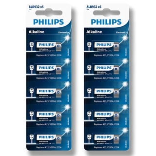 Pilha Alcalina 23A Philips Bateria MN21 V23GA A23 kit 10 unidades