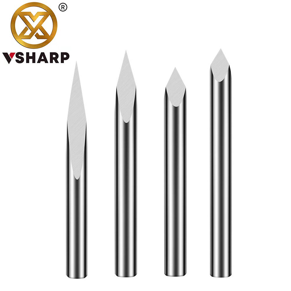 Vsharp 3 Edges 6mm Carboneto Em Forma De V De Corte Triangular De Madeira Acrílico PVC Jade Metal CNC Gravação De Ferramentas Esculpir