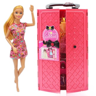 DIY guarda roupa com portas e gavetas que abrem para boneca tipo barbie