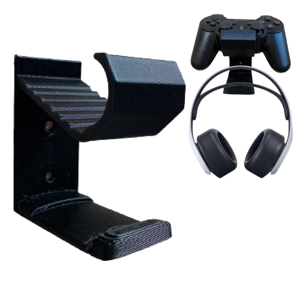 Suporte De Parede P/ 1 Controle Ps5 Ps4 Ps3 Xbox + Headset