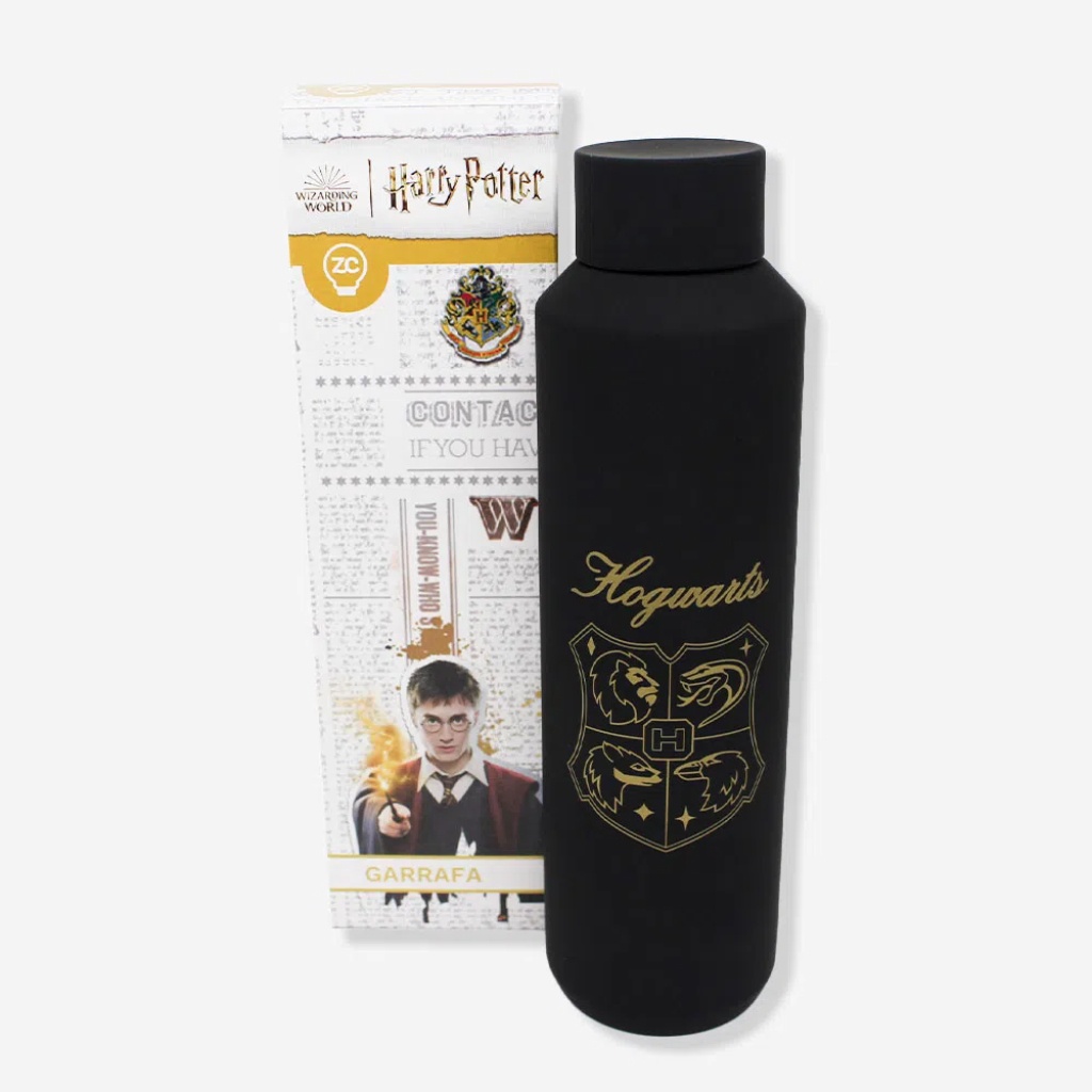 Garrafa Térmica Brasão Hogwarts Harry Potter 600ml