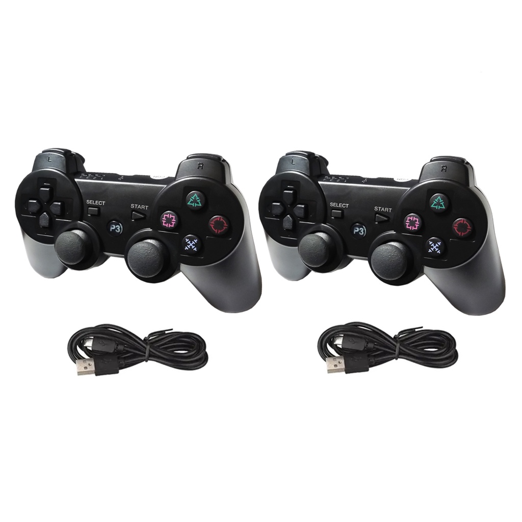 Kit com 2 controle Joystick sem fio para PS3 Dual Shock Dobleshock