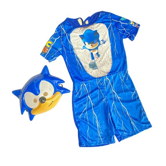 Fantasia Sonic Knuckles Echidna Infantil Com Máscara Longo - M 5