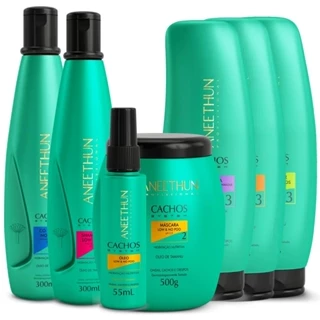 Kit Linha Completa Cachos System Aneethun Proteção Nutrição