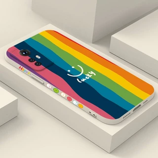 Capa Rainbow Smile De Silicone Anti-Impacto Para Celular Arco-Íris Sorriso Xiaomi Mi 12T 11T 10T Pro 12 13 11 Lite