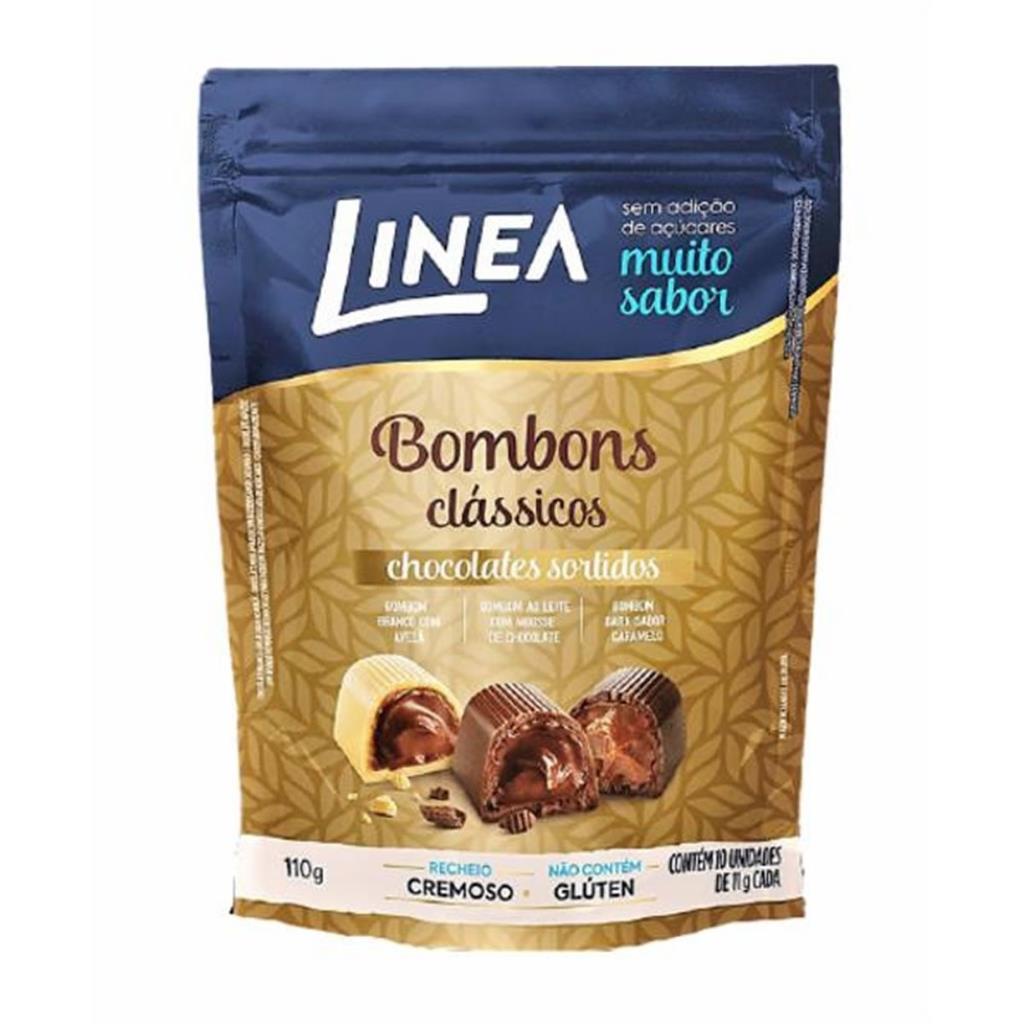 Bombom Chocolate Linea Diet Zero Acucar Classico 110g