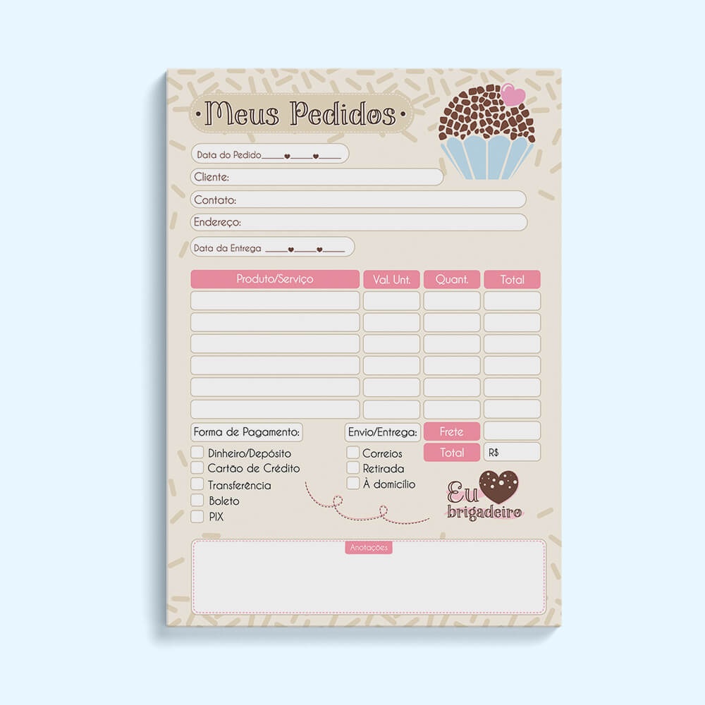 Bloco de Pedidos - Brigadeiro