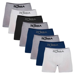 Kit Com 8 Cuecas Boxer Sem Costura Algodão Zorba