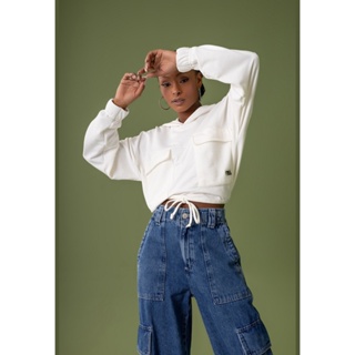Blusão Cropped em Moletom sem Felpa Feminino Adulto The Philippines