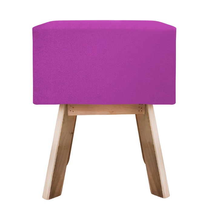 Puff Banqueta Quadrada Retrô Banquinho Suede - ROSA PINK