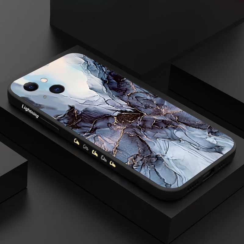 Capa De Silicone Quadrada De Textura De Mármore Para iPhone 11 12 13 14 Pro Max XS XR X 7 8 Plus SE 2020 Traseira À Prova De Choque