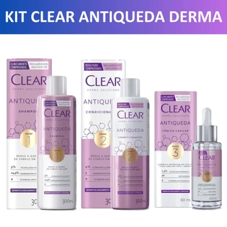 Kit Shampoo 300ml + Condicionador 300ml + Tônico Capilar 60ml - Antiqueda Clear Derma Solutions