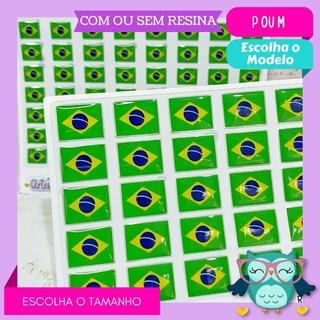Cartela Adesiva BR1 - Bandeira do Brasil - Retângulo