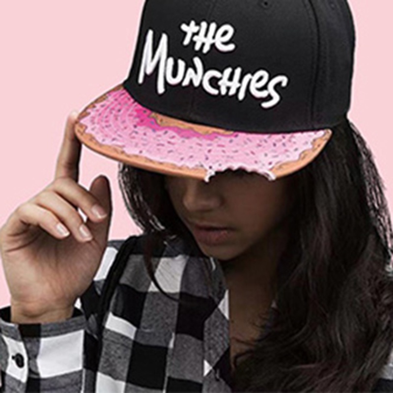 Lanches De Donut Chapéu De Snapback Rosa Para Homens Hip Hop Mulheres , Touca Adultos Baseball Casual Ao Ar Livre Bordado Com Aba Chata
