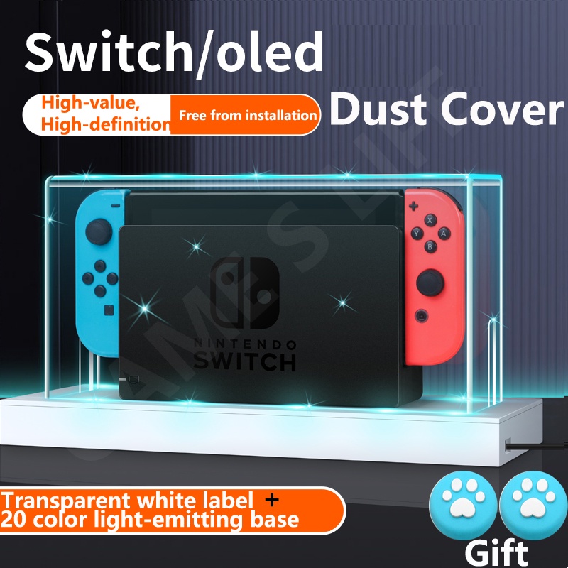 Nova Caixa Base Luminosa De Proteção Contra Pó Rgb Tampa Host Para Nintendo Switch Oled Sleeve Acrylic Display Box