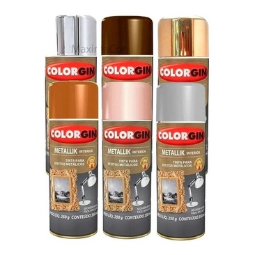Tinta Spray Metallik Colorgin Efeito Metalizado Várias Cores | Shopee ...