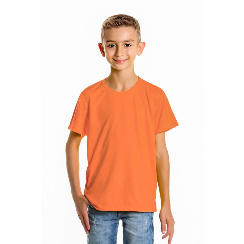 Camiseta Infantil Laranja 100% poliéster