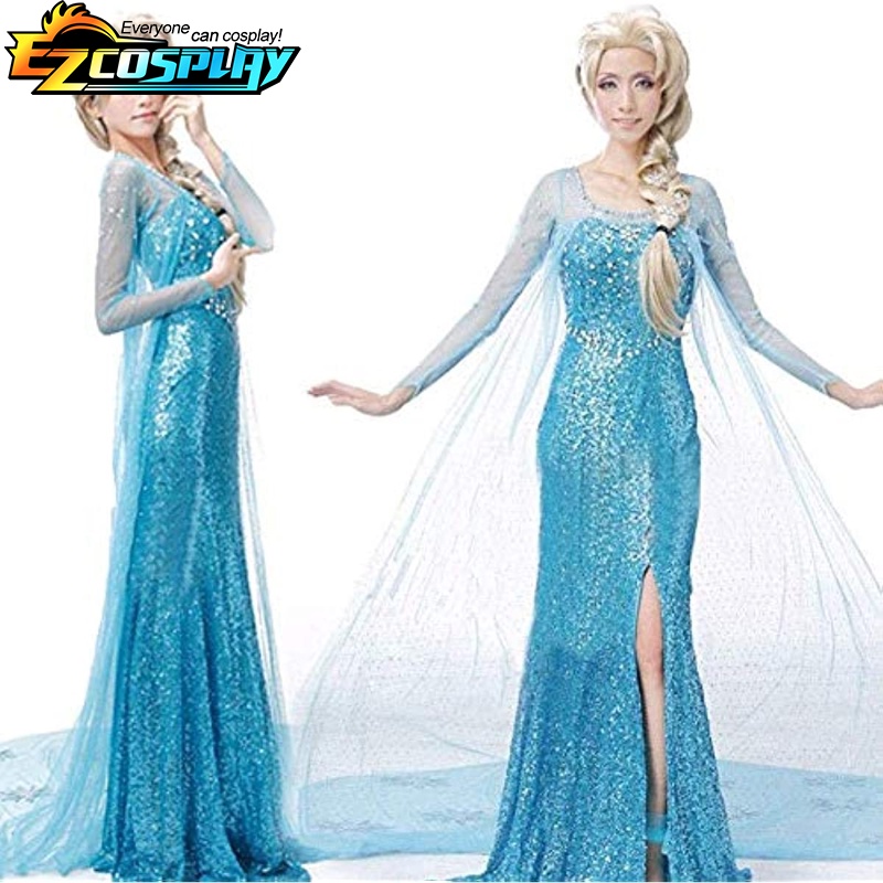 sachin and babi light blue dress Disney Snow Queen Elsa Premium Gown (Assorted Sizes)