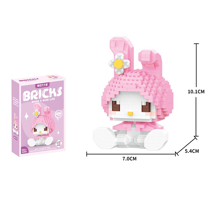 Kuromi My Melody Hello Kitty Blocos De ConstruçãO LinaBell Disney