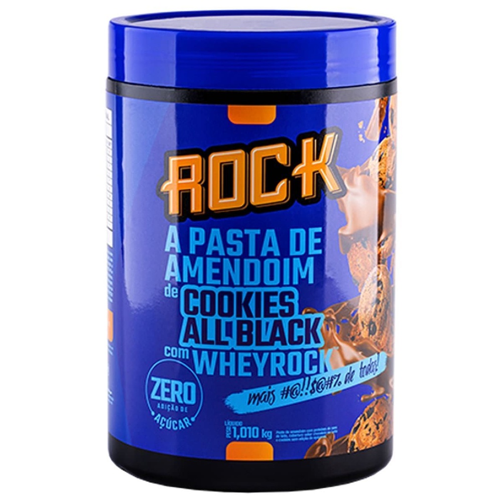 Pasta de Amendoim com Whey – 1000g Cookies All Black – Rock Peanut