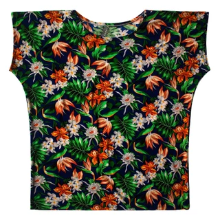 Blusa Basica Feminina Malha Senhora Manga Curta Gola Canoa
