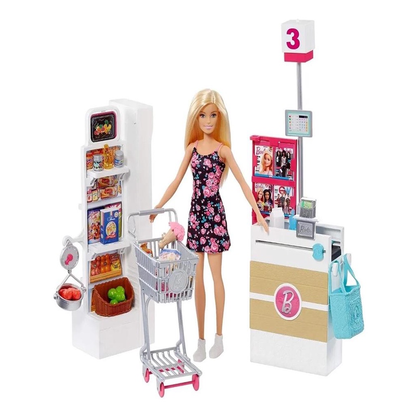 Barbie fazendo compras em roupas modernas e modernas