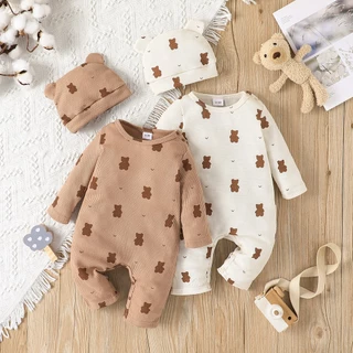 Body Manga Longa Bebês Meninos Macacão Urso fofo de desenho animado Roupa Infantil Para Recém-Nascido 0-18 Meses