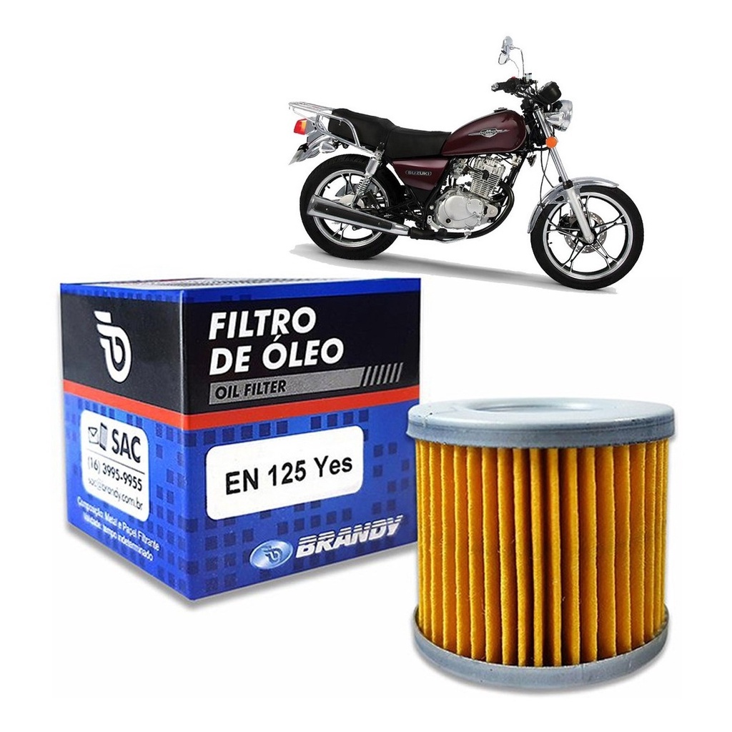Filtro de Óleo para Moto Suzuki EN 125 Yes GN 125 Intruder AN 125 Burgman - Brandy