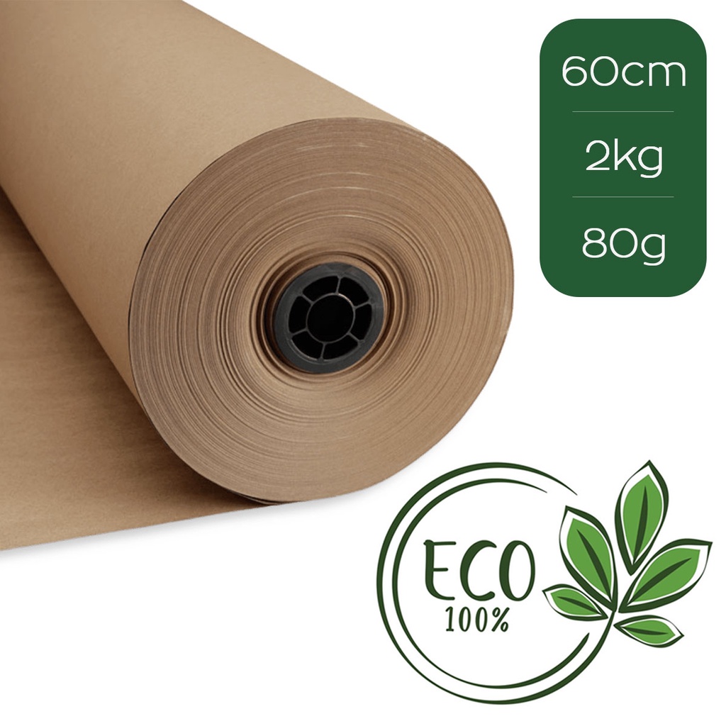 Bobina Papel Pardo SemiKraft 80G 60cm 90cm Embalagem Presente Embrulho mascaramento