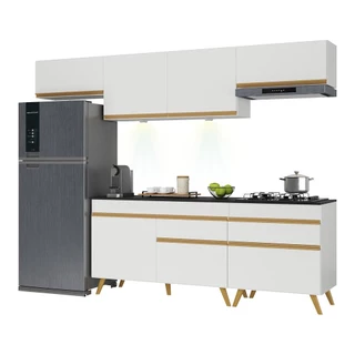 Cozinha Completa 5 peças com Leds MP2032 Veneza Up Multimóveis Branca