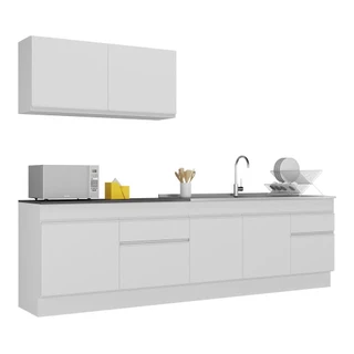 Armário de Cozinha Compacta com Rodapé Veneza Multimóveis MP2111.891 Branco