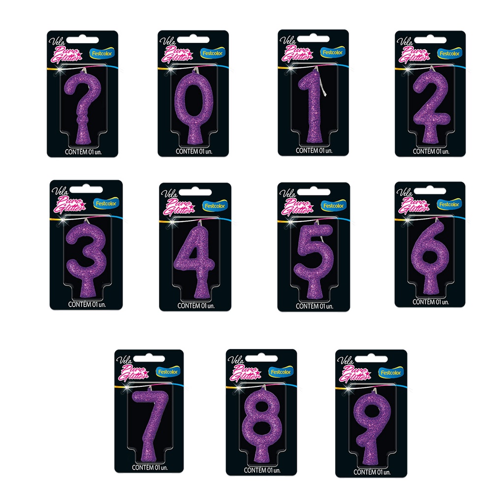 Vela de Aniversário Puro Glitter Roxa | Shopee Brasil