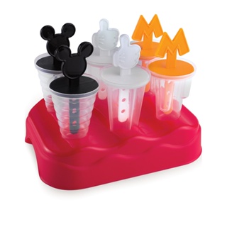 Forma de Plástico para Sorvete Picolé com 1 Base e 6 Unidades Forminha do Mickey