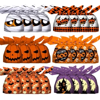 50/10Pcs Sacos De Presente De Halloween Biscoitos Abóbora Truque Ou Tratar Embalagem Favorece A Decoração