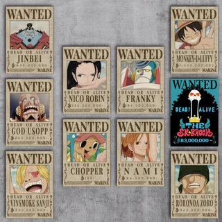 Kit 10 Placas Decorativas One Piece Procurado Wanted 3mm A4