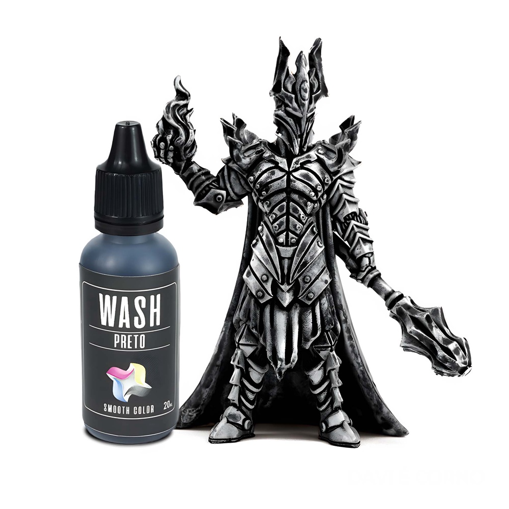Tinta Wash 20ml - Preto - Smooth Color - RPG