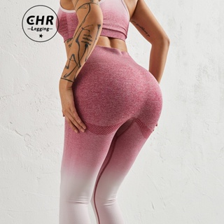 CHR Sports Calças De Yoga Femininas Ao Ar Livre Gradient High Stretch Sem Costura Casuais