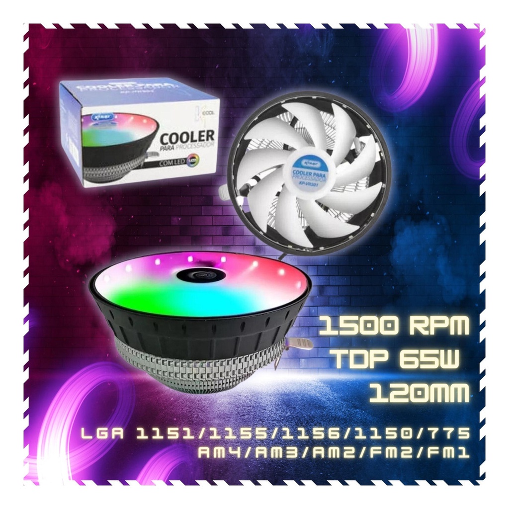 Cooler Universal C/led Rgb P/ Processador Intel/amd Tdp 65w | Shopee Brasil