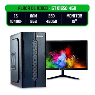 Cpu Completo I5 + Ram 8gb Ssd 480gb Gtx1650 4gb Monitor 19